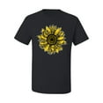 thumbnail image 2 of Artsy Cheetah Leopard Print Sunflower Fashion Men's Graphic T-Shirt, Black, Small, 2 of 3