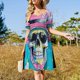 thumbnail image 4 of Vestido de manga corta "Graffiti Mural Callejero Trampantojo" Vestido de fiesta de lujo para mujer Vestidos de verano para mujer, 4 of 7