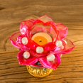 thumbnail image 1 of Candelabros de Cristal BLESIY Forma Flor Loto Adornos de Budismo Religioso rojo, 1 of 8