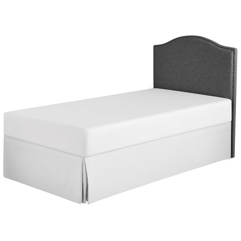 White Pleated Microfiber Bed Skirt, Full/Queen photo 3