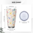 thumbnail image 4 of Fotbe Flower Color Rabbit Pattern 20 oz Tumbler Stainless Steel Vacuum Insulated Coffee Ice Cup Double Wall Travel Flask Leak-proof Coffee Cup-Straw Two-piece Set, 4 of 8