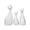 White, variant on 3Pcs Ceramic Pet Cat Family Figurine Set - Parents and Porcelain Sculpture, Glazed Smooth, Chip-Resistant, Perfect for Home Office Living Room shelf Decor & Gift, White