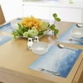 thumbnail image 4 of Ambesonne Nature Place Mats Set of 4, Peaceful Fluffy Clouds, Standard Size, Blue White, 4 of 6