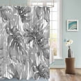 thumbnail image 3 of Fabric Shower Curtain, Summer Grey Tropical Plant Leaves Bathroom Curtain with 12 Hooks Waterproof No Bad Odor Machine Washable Bath Curtains for Bathroom, Spa Room, 66"x72", 3 of 6