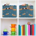 thumbnail image 6 of Yayeee Canvas Storage Basket with Handles for Shelves Fabric Bins Closet Organizer, Capybaras Swimming, 6 of 8