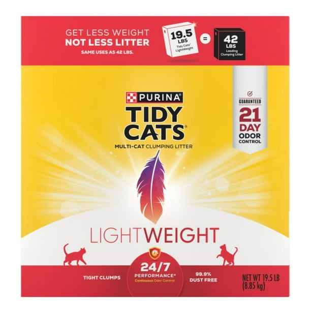 Purina Tidy Cats Multi-Cat Light Weight Clumping Cat Litter, 19.5 lbs.