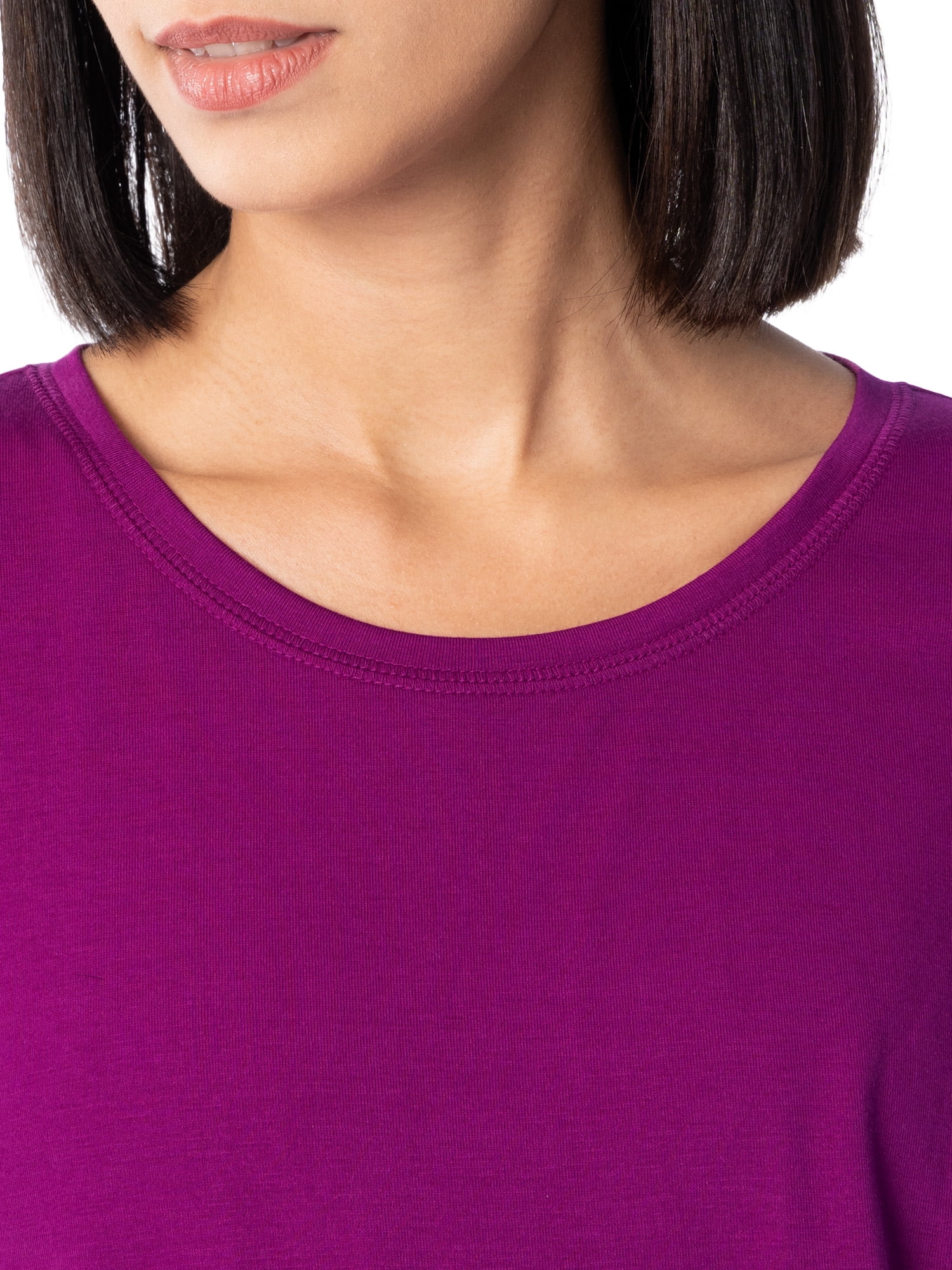 Fruit of the Loom Women's Soft and Breathable Short Sleeve Crew Top & Pajama Short Set, Sizes S-4X
