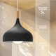 thumbnail image 3 of Lampara De Techo Colgante Macaron Retro Con Madera 30 Cm de Diámetro ilios innova  Negro, 3 of 9