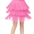 thumbnail image 2 of Uuszgmr Summer Dress For Girls Kids Tassel Dance Skirt Latin Ballroom Layered Fringe Dancewear 14-15 Years Hot Pink, 2 of 5