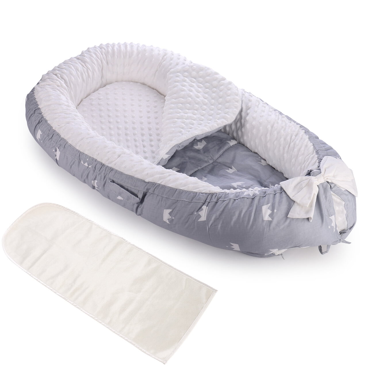 Baby Lounger for Bed,Portable Baby Nest for Newborn,100 Cotton Newborn