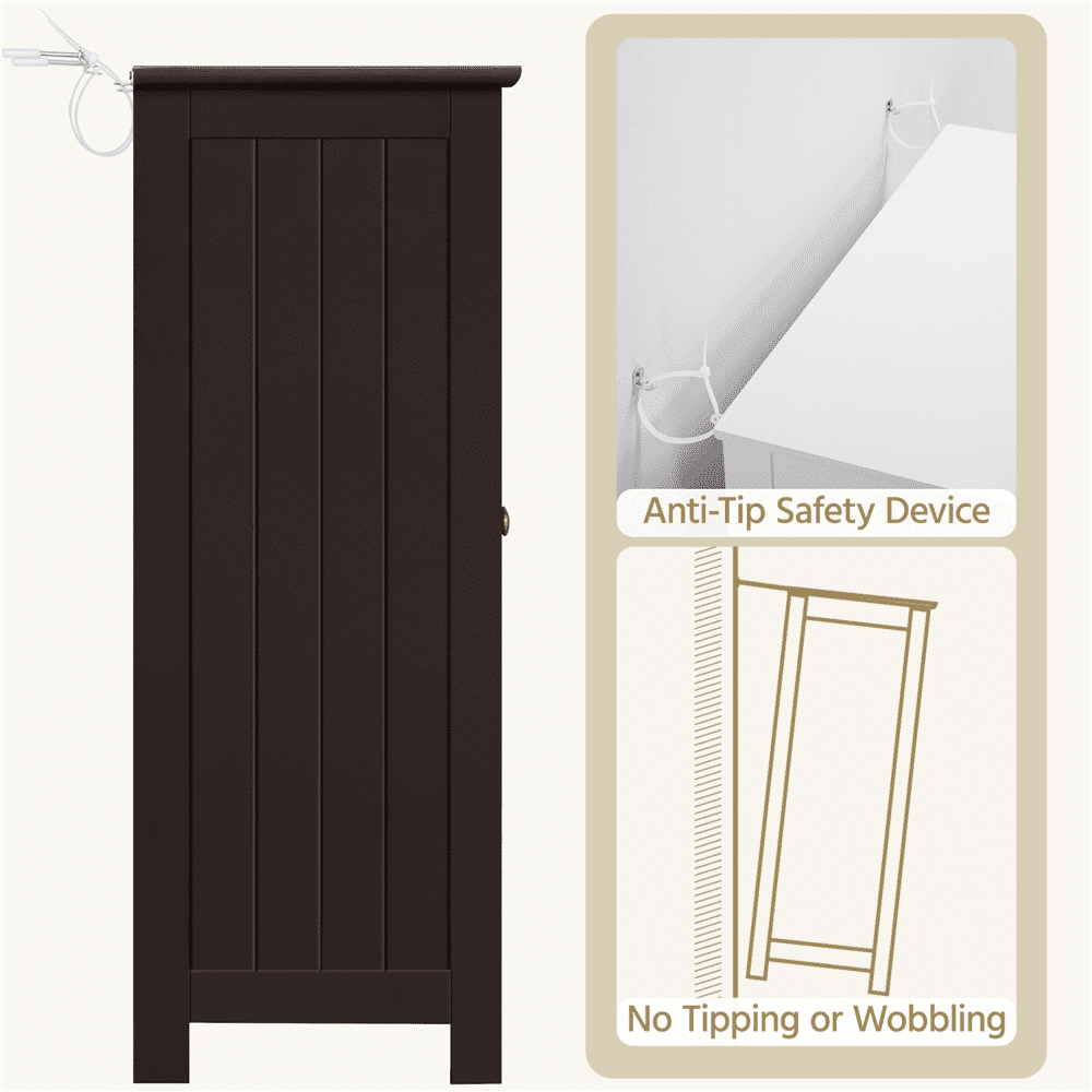 Alden Design Contemporary Storage Cabinet with 2 Doors and 2 Adjustable Shelves, Espresso