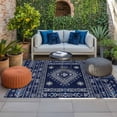 thumbnail image 2 of Navy Blue Brown Southwest Outdoor Rug for Patio/Deck/Porch, Non-Slip Large Area Rug 4 x 6 Ft, Boho Ethnic Western Geometric Indoor Outdoor Rugs Washable Area Rugs, Camping Rug Carpet Runner, 2 of 8