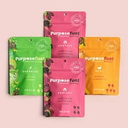 Purposefuel Functional Healthy Snacks Variety Pack Of 4 (2 Chocolate Raspberry Cacao, 1 Matcha Lemon, 1 Mango Turmeric), 3.2 Oz Each, Dairy-Free, Vegan, Gluten-Free, Non-Gmo, No Preservatives