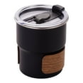 thumbnail image 2 of Litrail Food Grade 304 Stainless Steel Camping Cup 300mL - with Solid Wood Sleeve & Leakproof Plastic Lid - for Coffee, Cold Drinks & Beer - Outdoor Hiking Picnic Reusable Mug, 2 of 6
