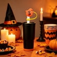 thumbnail image 6 of 10Pcs Halloween Straw Cover Cap, Pumpkin Ghost Straw, Reusable Cute Ghost Drinking Straw Topper Accessories, Portable Protector Plugs Decorations Gifts for Party Halloween, 6 of 7