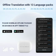 Timekettle M3 Language Two-Way Translator Earbud Headphones Device with App for 40 Languages, 93 Accents Online and Offline Translator for Exploring Expats, Compatible with iOS and Android