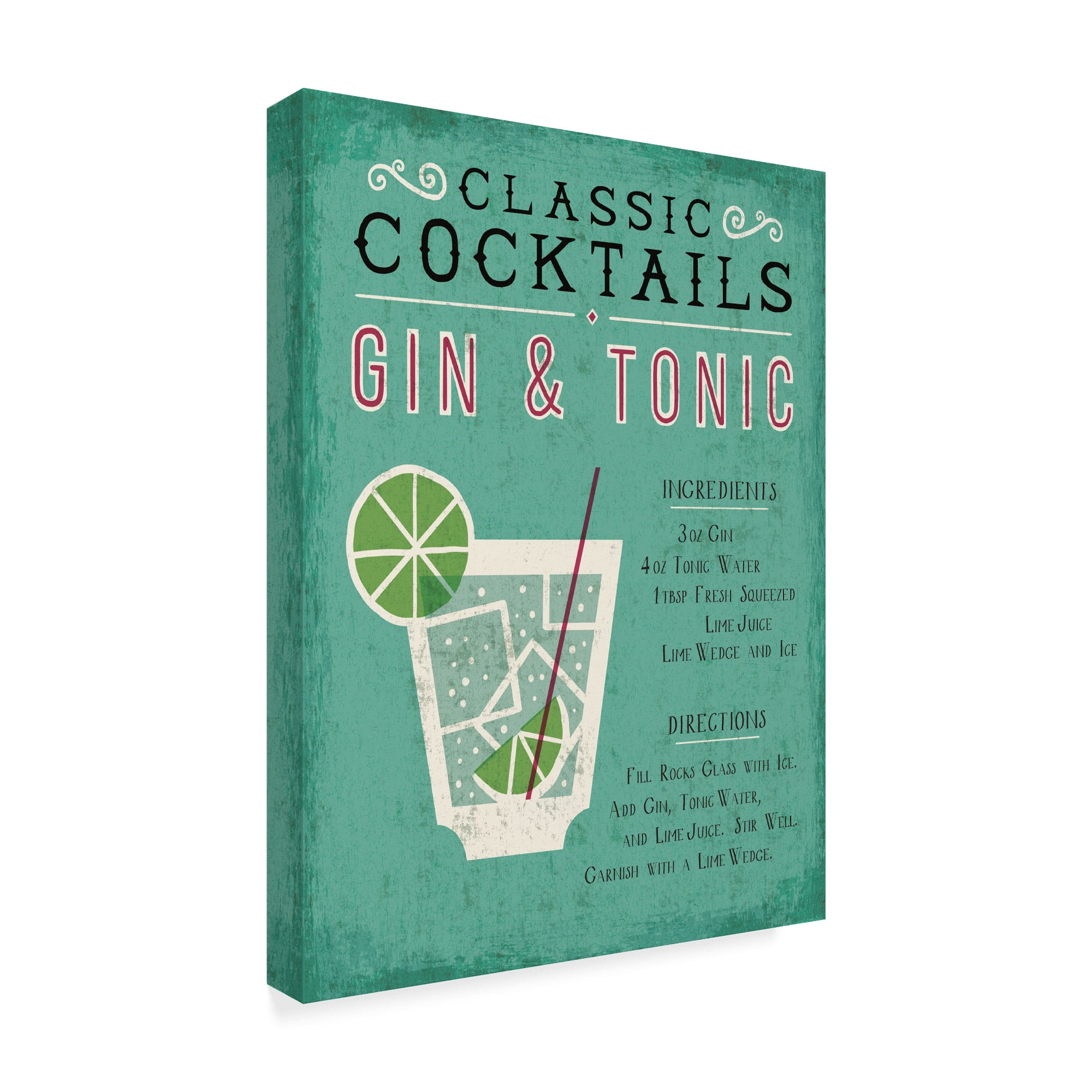 Trademark Fine Art 'Classic Cocktail Gin and Tonic' Canvas Art by Michael Mullan