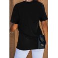thumbnail image 1 of ABPHQTO Camiseta gráfica de manga corta con estampado de puesta de sol tropical negra para mujer, 1 of 5