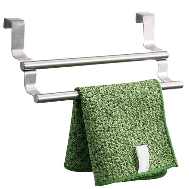 unbranded Colgador De Toallas Puerta Y Gabinete Resistente De Inoxidable Plata