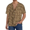 thumbnail image 3 of Xecao offers the Leopard Print Brown for Men's Casual Short-sleeved Shirt, a button-up collared shirt with a pocket, perfect for beach vacations and yacht travel in the X-Large size., 3 of 7
