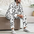 thumbnail image 5 of Mens Pajamas Set, Math Symbol Print funny Button Down Long Sleeve Loungewear Sleepwear Pjs sets for Men, 5 of 5