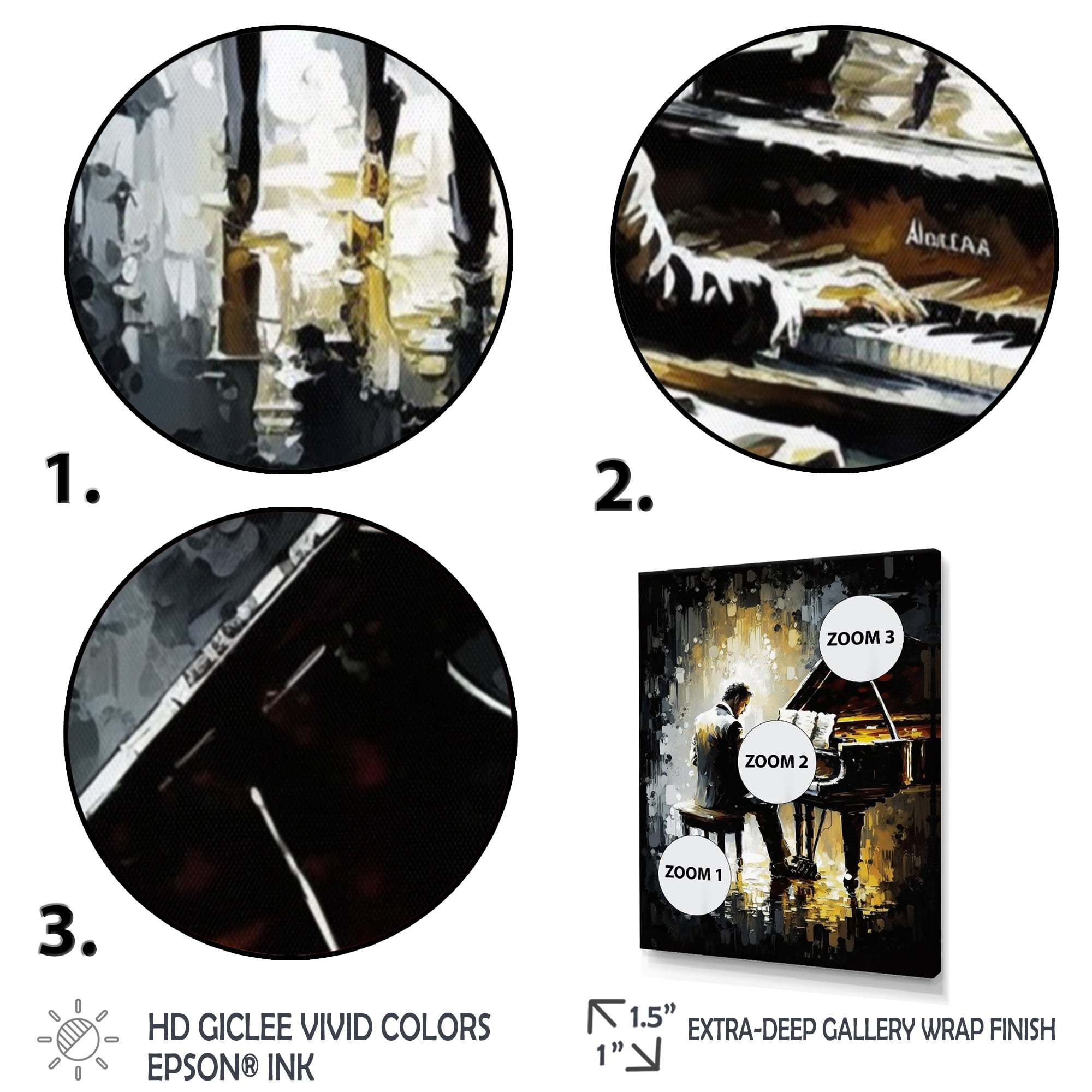 Designart Man Playing Piano II Canvas Wall Art