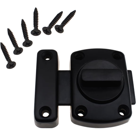 Safety Door Lock Black Anti-Prying Rotate French Door Lock Zinc Alloy Cabinet Furniture Latch for Various Furniture and Door Lock Reinforcement