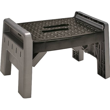 Cosco 11-903 BGR4 Folding Step Stool, 3.38 in H, 200 lb, Plastic, Black