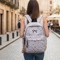thumbnail image 5 of Yucurem Large Capacity Aesthetic Corduroy Bow Printed Backpacks, Lightweight Coquette Backpack with Bowknot for Travel Work Daily Use (Gray), 5 of 6