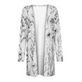 thumbnail image 4 of Économies d'Automne! srobpty Cardigan à Manches Longues pour Femmes, Blouse Décontractée à Manches Longues Imprimée avec Poche Cardigan Blanc, TG, 4 of 5