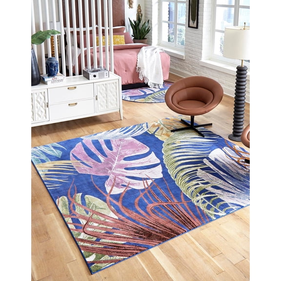 Rugs.com Blossom Collection Rug – 10 Ft Square Multi Medium Rug Perfect For Living Rooms, Kitchens, Entryways