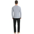 thumbnail image 3 of Purcoar Mens Pajamas Set Long Sleeve Sleepwear Loungewear Pj Sets, 3 of 8