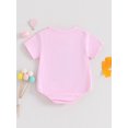 thumbnail image 3 of Bagilaanoe Newborn Baby Girl Rompers Letters Print Short Sleeve Bodysuits 3M 6M 12M 18M Infant Casual One Piece Short Jumpsuit, 3 of 6