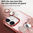 thumbnail image 3 of Glitter Case for iPhone 11, iPhone 11 Case Clear Sparkly Gradient Luxury Camera Lens Protector Bling Rhinestone Design Soft TPU for Women Girls Shockproof Case Cover for iPhone 11,Red KDL, 3 of 12