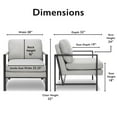 thumbnail image 3 of Tommy Hilfiger Russell Grey Metal Frame Accent Chair Light Grey, 3 of 15
