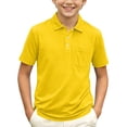 thumbnail image 2 of Boys' School Uniform Short Sleeve Polo Shirt Button Closure Moisture Wicking Performance Material, 2 of 7