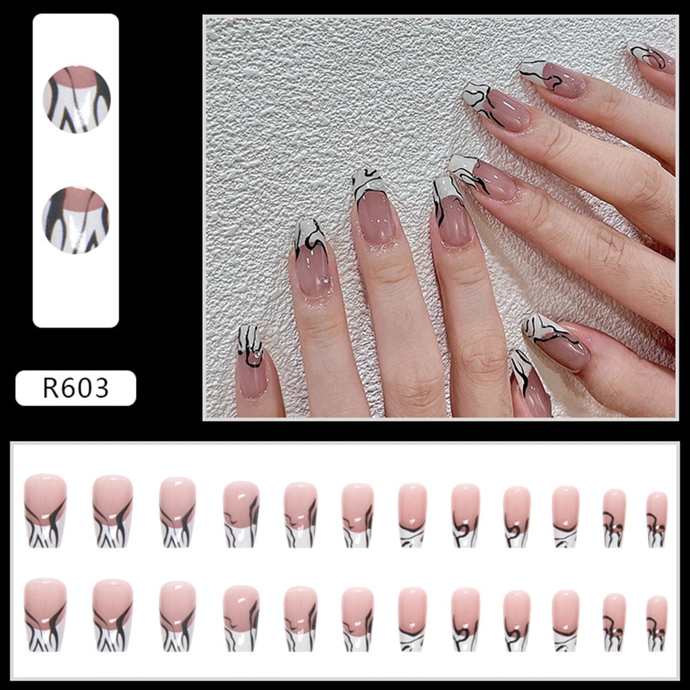 French manicure black and white nails design | French nail designs, Black  and white nail designs, French manicure nail designs