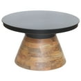 thumbnail image 4 of Inspire Modern Metal Solid Wood Round Coffee Table Black Walnut, 4 of 6