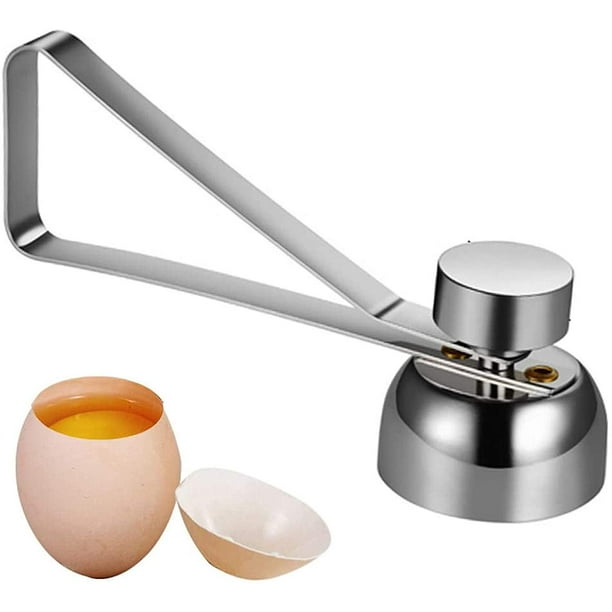 herramienta para huevos, separador de yema de huevo, cortador de cáscara de tapa de huevo de acero inoxidable para huevos duros y blandos, abridor de huevos para cocina casera, cortador de huevos