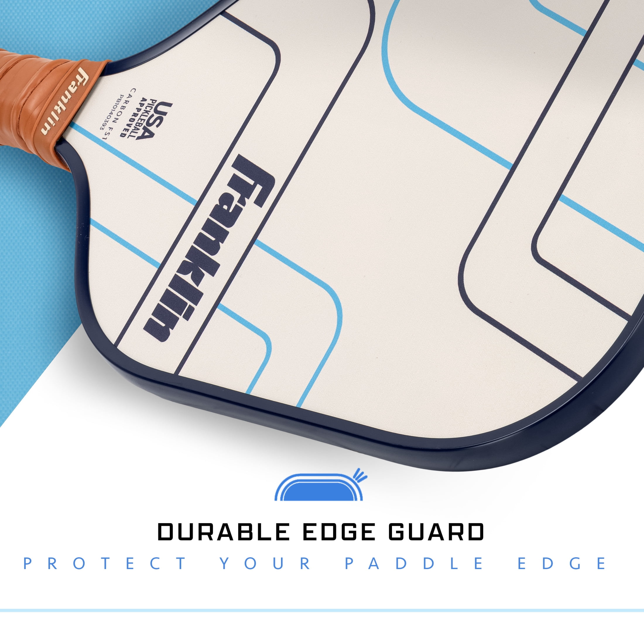 Franklin Sports Pickleball Paddle - Essentials Carbon Fiber Pickleball Paddle - Lightweight Pickleball Paddle USA Pickleball (USAP) Approved - Cream/Navy