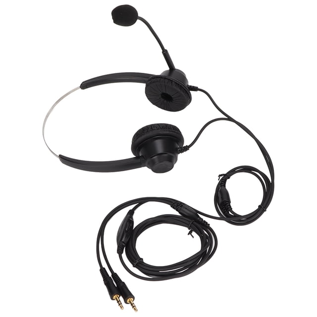 Auriculares de oficina, auriculares telefónicos con cable dual de 3,5 mm, auriculares binaurales para centro de llamadas, auriculares de calidad profesional