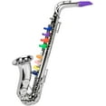 thumbnail image 1 of Saxophone Toy Musical Wind Instruments for Kids Metallic Silver Saxophone Children Preschool Musical Instrument with, 1 of 8