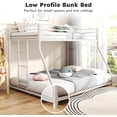 thumbnail image 6 of LIZEVINC Twin over Full Bunk Bed, Sturdy Metal Bunk Bed Frame with Ladder & Guardrails, Low Profile Design for Easy Climbing, Easy Assembly, Space Saving for Shared and Guest Bedrooms, White, 6 of 10