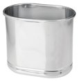 thumbnail image 4 of mDesign Small Metal Oval 2.5 Gallon Bathroom Trash Can Wastebasket Bin - Chrome, 4 of 4