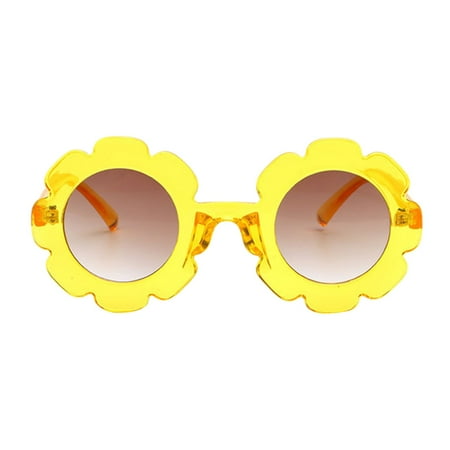 

1PC Transparent Frame Sunglasses for Children Sunflower Glasses for Kids (Transparent Yellow)