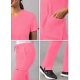 thumbnail image 4 of Adar Addition Go-Basic Scrub Set For Women - Slim V-Neck Scrub Top & Skinny Cargo Scrub Pants - A9200 - Azalea Pink - S, 4 of 7