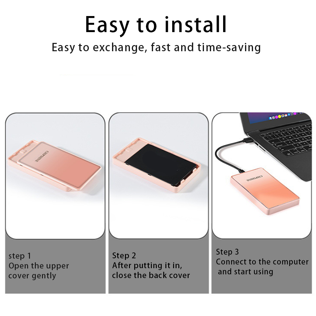 lanema 2.5inch External Cover for Case USB 3.1 SSD Type C to Sata for Case Hard Drive E