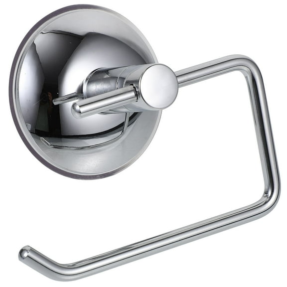 WHAMVOX Suction Cup Toilet Paper Holder in Silver Stainless Steel for Wall Mount Tissue Storage 4.7 Inches