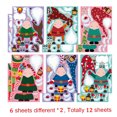 thumbnail image 1 of DIY Children Christmas Game Sticker Santa Claus Snowman Reindeer Make-a-Face Sticker Children Holiday Christmas Party Gift Toy, 1 of 1