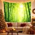 thumbnail image 3 of Dense Bamboo Forest with Sunlight Filtering Through Leaves Serene Photorealistic for Nature Lovers Botanical Wall Art Housewarming Gift Tapestry Wall Hanging for Bedroom and Living Room, 3 of 7